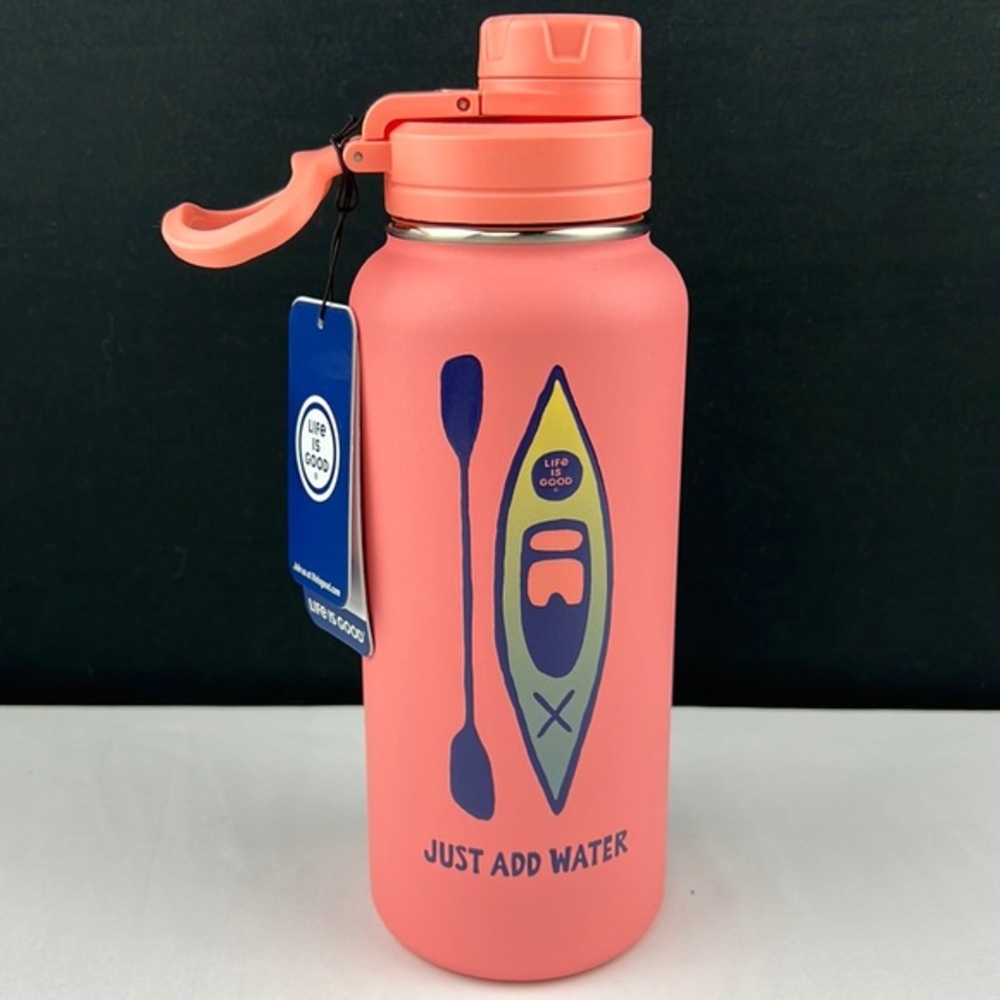 MEN - Life is Good -  ‘Just Add Water’ 32oz insulated H20 bottle. NWT Firm!